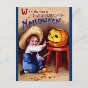 Ellen H. Clapsaddle: Boy with Jack O'Lantern Postcard