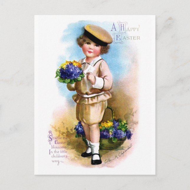 Ellen H. Clapsaddle: Child with Forget-me-not Postcard (Front)