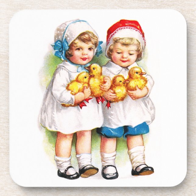 Ellen H. Clapsaddle: Children with Ducklings Coaster (Front)