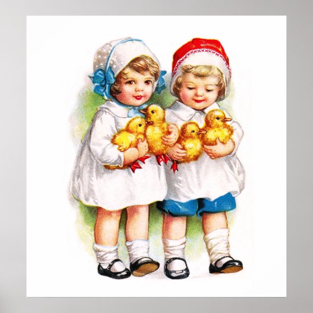 Ellen H. Clapsaddle: Children with Ducklings Poster (Front)