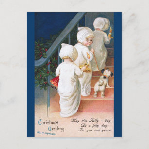 Ellen H. Clapsaddle: Christmas Toddler Girls Holiday Postcard