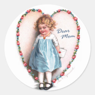 Ellen H. Clapsaddle: Dear Mum Classic Round Sticker