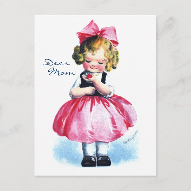 Ellen H. Clapsaddle: Girl with Heart Postcard (Front)