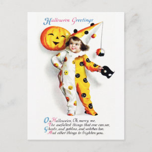 Ellen H. Clapsaddle: Little Halloween Harlequin Postcard