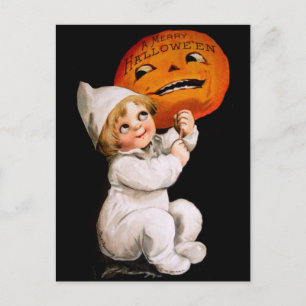 Ellen H. Clapsaddle: Toddler with Pumpkin Postcard