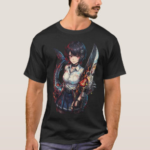 Ellen Joe ZZZ Shark Tail Scissors Maid Outfit Art T-Shirt