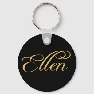 ELLEN Name-Branded Gift Key-chain or Zipper-pull Key Ring