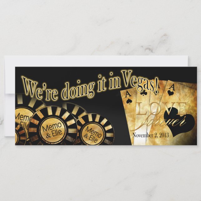 Elle's Vegas Wedding (contact me to personalise) Invitation (Front)