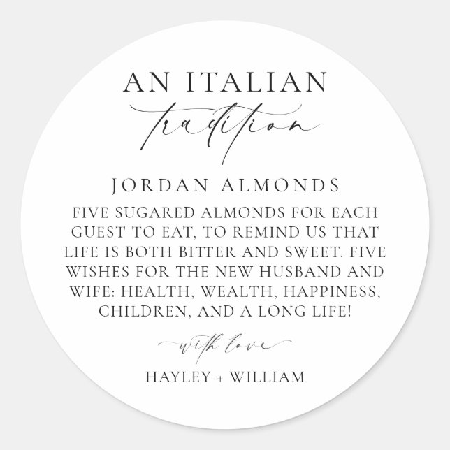 Ellesmere An Italian Tradition Sugared Almonds Classic Round Sticker (Front)