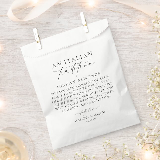 Ellesmere An Italian Tradition Sugared Almonds Favour Bag (Clipped)