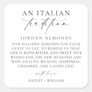 Ellesmere An Italian Tradition Sugared Almonds Square Sticker