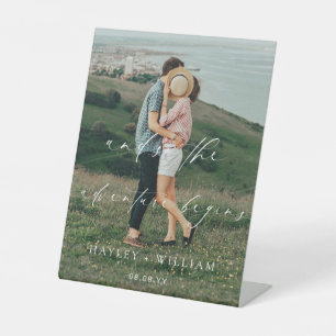 Ellesmere And So The Adventure Begins Wedding Pedestal Sign