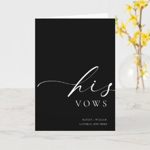 Ellesmere Black His Vows Wedding Card