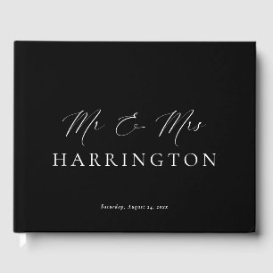 Ellesmere Black Mr & Mrs Wedding Guest Book