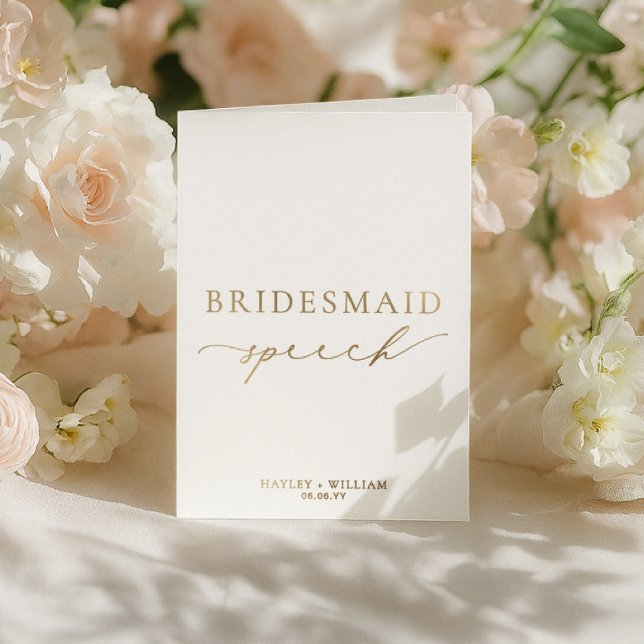 Ellesmere Bridesmaid Wedding Speech Foil Card (Creator Uploaded)