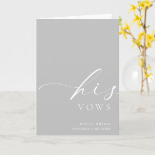Ellesmere Grey His Vows Wedding Card