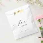 Ellesmere Her Favourite Favour Bags<br><div class="desc">These wedding favour bags feature a minimalist design and calligraphy heading. Personalise the bags with your names and date, the script heading is not editable. These favour bags can be used for weddings, bridal showers, baby showers, birthdays, or any other event. For more advanced customisation of this design, simply select...</div>