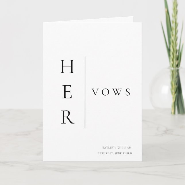 Ellesmere Her Vows Wedding Card (Front)