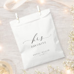 Ellesmere His Favourite Favour Bags<br><div class="desc">These wedding favour bags feature a minimalist design and calligraphy heading. Personalise the bags with your names and date, the script heading is not editable. These favour bags can be used for weddings, bridal showers, baby showers, birthdays, or any other event. For more advanced customisation of this design, simply select...</div>