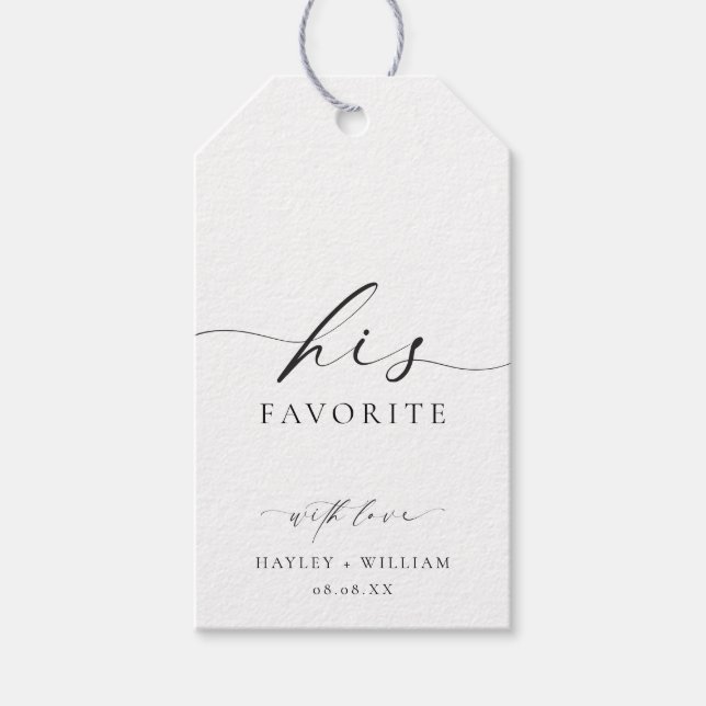 Ellesmere His Favourite Favour Gift Tags (Front)