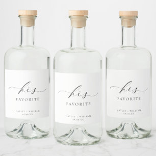 Ellesmere His Favourite Favour Liquor Bottle Label