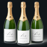 Ellesmere His Favourite Favour Sparkling Wine Label<br><div class="desc">These wedding favour stickers feature a minimalist design and calligraphy heading. Personalise the sticker with your names and date, the script heading is not editable. These favour stickers can be used for weddings, bridal showers, baby showers, birthdays, or any other event. For more advanced customisation of this design, simply select...</div>