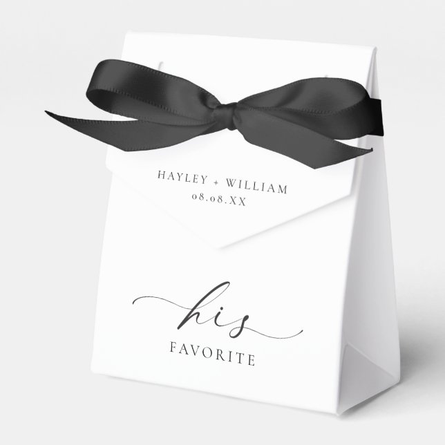 Ellesmere His Favourite Wedding Favour Box (Front Side)