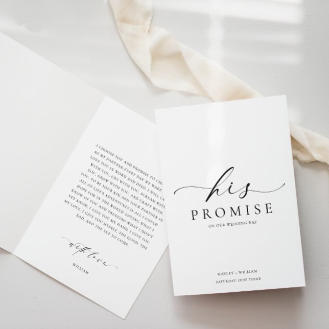 Ellesmere His Promise Vows Book Wedding Card (His promise Vows Book Ellesmere )
