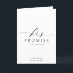 Ellesmere His Promise Vows Book Wedding Thank You Card<br><div class="desc">The Ellesmere wedding vow card features a modern minimalist design on a white background for a clean and simple look. The script heading is an image that cannot be edited. All of the other text is fully editable. For more advanced customisation of this design, simply select the "Customise It" button...</div>