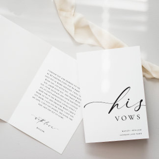 Ellesmere His Vows Wedding Card