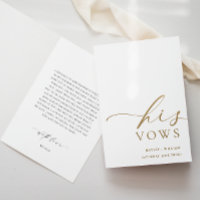 Ellesmere His Vows Wedding Gold Foil Card