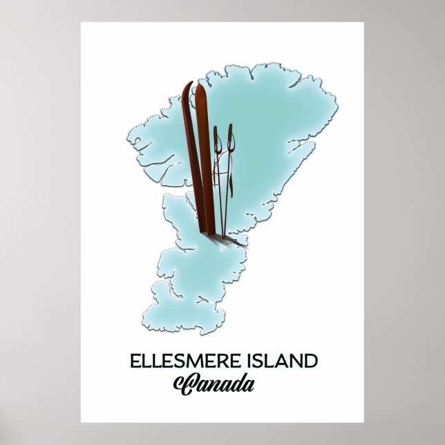 Ellesmere island Canada map poster (Front)