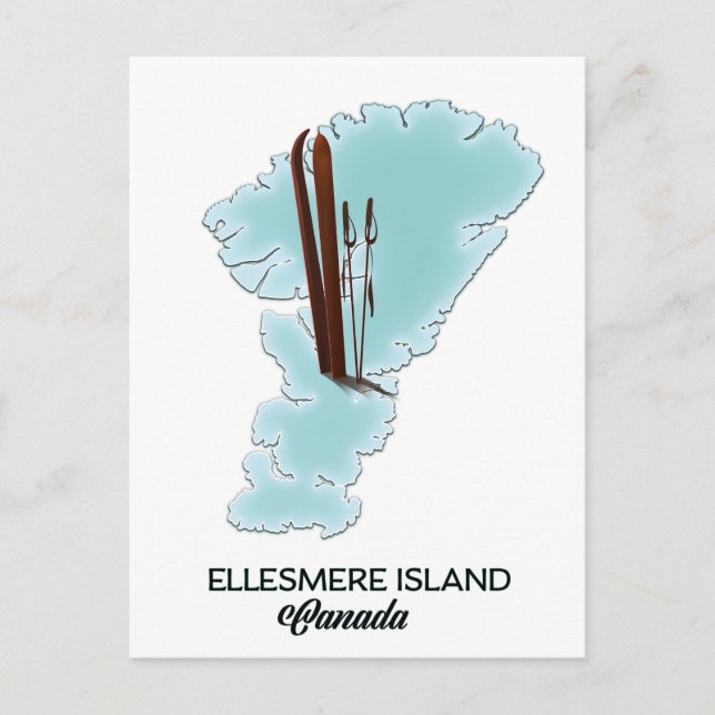 Ellesmere island Canada map poster Postcard (Front)
