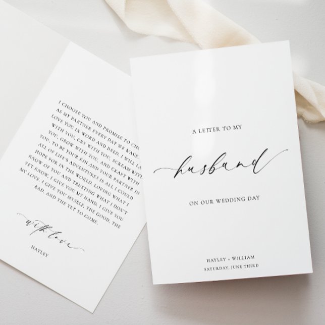 Ellesmere Letter To My Husband Wedding Day Card (A Letter To My Husband Wedding Day Card Ellesmere)