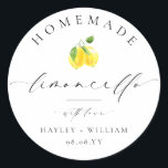 Ellesmere Limoncello Classic Round Sticker<br><div class="desc">These favour stickers feature a minimalist design and calligraphy heading. Personalise with your names and date, the script heading is not editable. These can be used for weddings, bridal showers, baby showers, birthdays, or any other event. For more advanced customisation of this design, simply select the "Customise It" button above....</div>