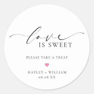 Ellesmere Love Is Sweet Wedding Favour Classic Round Sticker