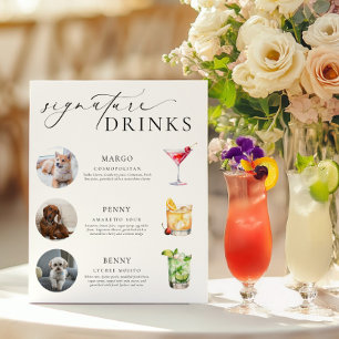 Ellesmere Minimal Pet Photo Signature Drinks Sign