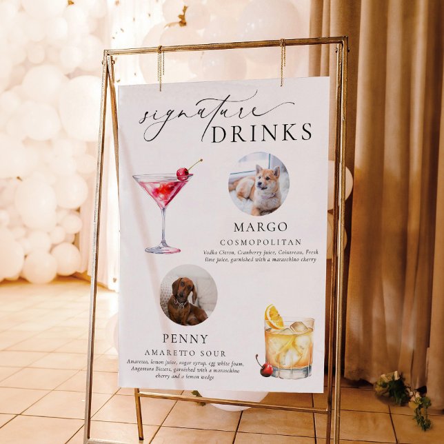 Ellesmere Minimal Pet Photo Signature Drinks Sign (Creator Uploaded)