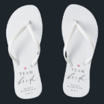 Ellesmere Minimalist Team Bride Thongs<br><div class="desc">These team bride flip-flops feature a minimalist design with a script calligraphy heading. The script heading is an image that cannot be edited. All of the other text is fully editable. These team bride flip-flops are the perfect accompaniment to your bachelorette weekend and hens party. For more advanced customisation of...</div>