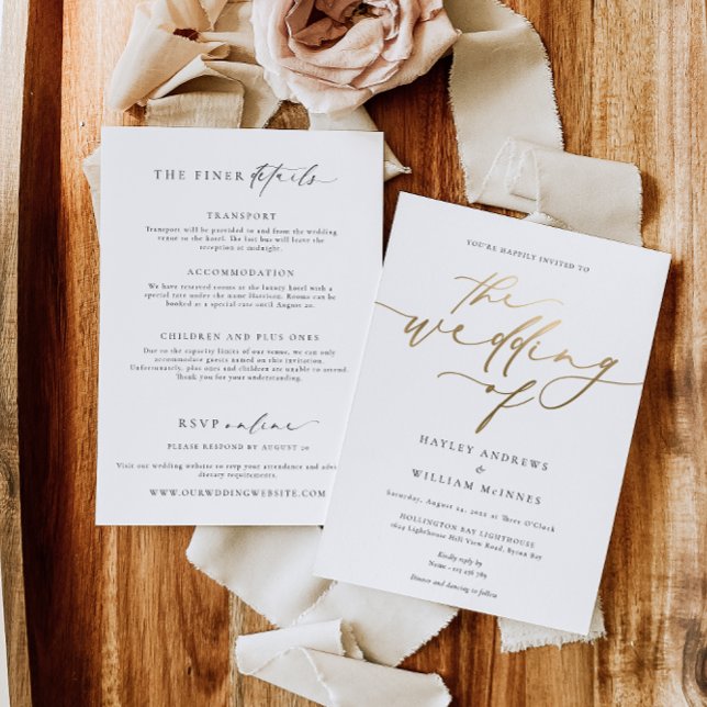 Ellesmere Minimalist Wedding and Details (Wedding Invitation)