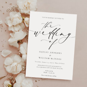Ellesmere Minimalist Wedding and Details Invitation