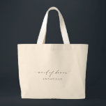 Ellesmere Minimalist Wedding Maid Of Honour Large Tote Bag<br><div class="desc">Welcome your Maid Of Honour with a personalised gift. This maid of honour wedding welcome tote bag features a minimalist design with a script calligraphy heading. Customise each bag with your maid of honour's name. The script heading is an image that cannot be edited. For more advanced customisation of this...</div>