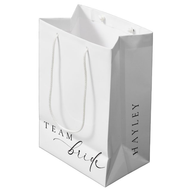 Ellesmere Minimalist Wedding Team Bride Medium Gif Medium Gift Bag (Front Angled)