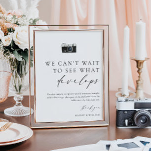 Ellesmere Modern Minimal Disposable Camera Wedding Poster