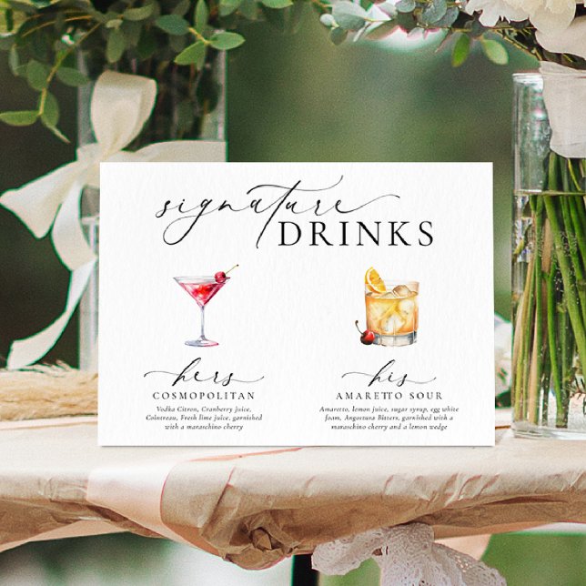 Ellesmere Modern Minimal Signature Drinks Sign (Creator Uploaded)