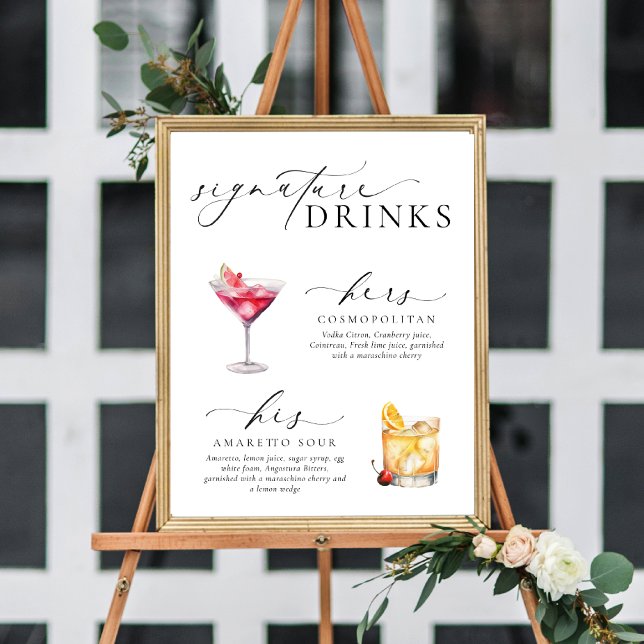 Ellesmere Modern Minimal Signature Drinks Sign (Creator Uploaded)