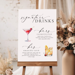Ellesmere Modern Minimal Signature Drinks Sign