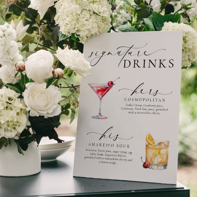 Ellesmere Modern Minimal Signature Drinks Sign (Creator Uploaded)