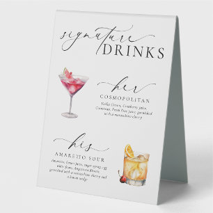 Ellesmere Modern Minimal Signature Drinks Sign