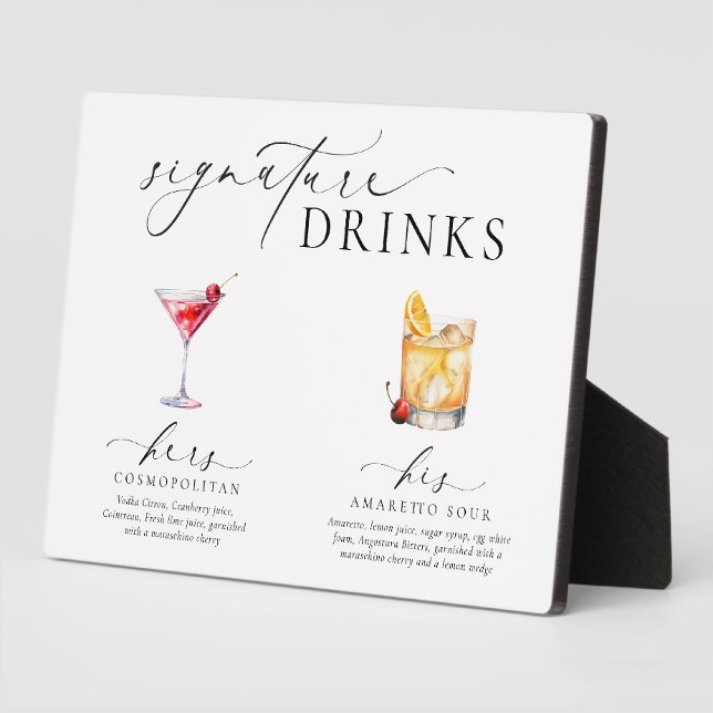 Ellesmere Modern Minimal Signature Drinks Sign Plaque (Creator Uploaded)